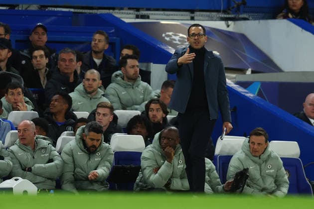 London, England, 17th March 2026. Liam Rosenior, head coach of Chelsea during the Chelsea vs Paris Saint Germain UEFA Champions League round of 16 match at Stamford Bridge, London. Picture credit should read: Paul Terry Sportimage EDITORIAL USE ONLY. No use with unauthorised audio, video, data, fixture lists, club league logos or live services. Online in-match use limited to 120 images, no video emulation. No use in betting, games or single club league player publications. SPI_122_PT_Chelsea_PSG SPI-4610-0121