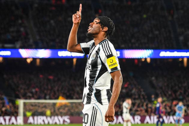 March 18, 2026, Barcelona, Barcelona, Spain: Anthony ELANGA of Newcastle celebrates his goal during the UEFA Champions League match between FC Barcelona, Barca and Newcastle United FC at Spotify Camp Nou Stadium on March 18, 2026 in Barcelona, Spain. Barcelona Spain - ZUMAm308 20260318_zsp_m308_016 Copyright: xMatthieuxMirvillex