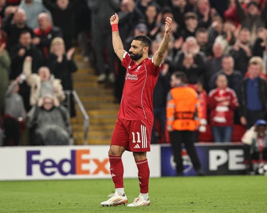Liverpool FC v Galatasaray SK - UEFA Champions League 2025 26 Round of 16 Second Leg Mohamed Salah of Liverpool celebrates his goal to make it 4-0 and scores his 50th Champions League goal during the UEFA Champions League last 16 second leg match between Liverpool and Galatasaray at Anfield, Liverpool, United Kingdom, on March 18, 2026. Liverpool Merseyside United Kingdom  Copyright: xNewsxImagesx originalFilename:cosgrove-uefacham260318_npiTv.jpg