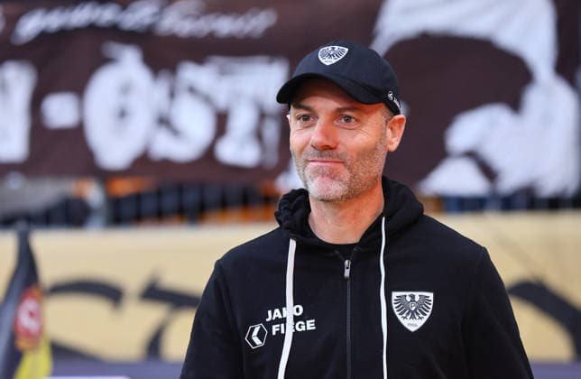 Dresden - Muenster 2. Bundesliga Dresden, 15.03.2026, Rudolf-Harbig-Stadion, Fussball, 2. Bundesliga , Spieltag 26 , SG Dynamo Dresden vs. SC Preussen Muenster , Im Bild: Trainer Alexander Ende (SCP Muenster) , *** Dresden Muenster 2 Bundesliga Dresden, 15 03 2026, Rudolf Harbig Stadion, Soccer, 2 Bundesliga , Matchday 26 , SG Dynamo Dresden vs SC Preussen Muenster , In the picture Coach Alexander Ende SCP Muenster , Picture Point