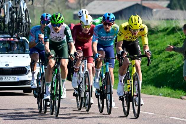 Grand Prix de Denain - Porte du Hainaut 2026 Cycling Race DENAIN, FRANCE - MARCH 19 : Barry Ashlin (USA) of Team Visma I Lease a Bike, Delle Vedove Alessio (ITA) of XDS Astana Team, Sorarrain Gorka (ESP) of Caja Rural - Seguros RGA, during the 67th edition of Grand Prix de Denain - Porte du Hainaut an UCI ProSeries 1.Pro one day cycling road race for Men Elite of km with start in Denain and finish in Denain on March 19, 2026 in Denain, France, 19 03 2026 ( Motordriver Pieter Vanherzeele - Denain France  Copyright: xJanxDexMeuleneirx