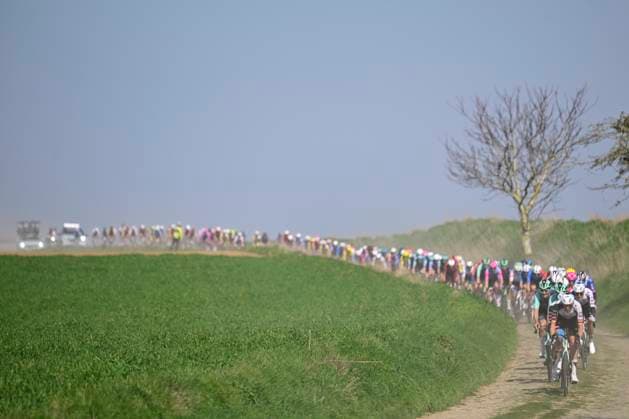 Grand Prix de Denain - Porte du Hainaut 2026 Cycling Race DENAIN, FRANCE - MARCH 19 : illustration picture peloton during the 67th edition of Grand Prix de Denain - Porte du Hainaut an UCI ProSeries 1.Pro one day cycling road race for Men Elite of km with start in Denain and finish in Denain on March 19, 2026 in Denain, France, 19 03 2026 ( Motordriver Pieter Vanherzeele - Denain France  Copyright: xJanxDexMeuleneirx