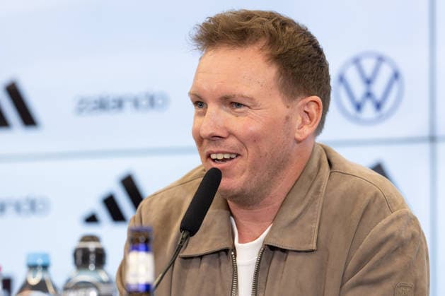 Kaderbekanntgabe Männer-Nationalmannschaft Bundestrainer Julian Nagelsmann spricht während der Pressekonferenz. Pressekonferenz zur Bekanntgabe des Kaders der Männer-Nationalmannschaft für die Länderspiele gegen die Schweiz und Ghana. 19. März 2026 auf dem DFB-Campus in Frankfurt am Main., Frankfurt am Main Hessen Deutschland DFB-Campus