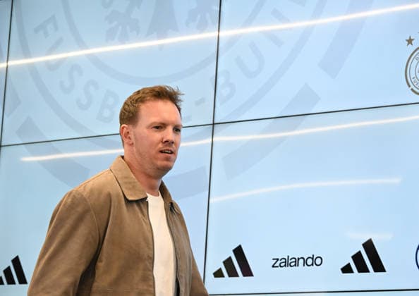 19.03.2026, xsltx, Fussball DFB-Medientermine, DFB Pressekonferenz - Kaderbekanntgabe v.l. Julian Nagelsmann (Bundestrainer Deutsche Nationalmannschaft) (DFL DFB REGULATIONS PROHIBIT ANY USE OF PHOTOGRAPHS as IMAGE SEQUENCES and or QUASI-VIDEO)
