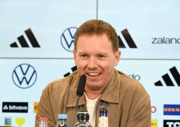 19.03.2026, xsltx, Fussball DFB-Medientermine, DFB Pressekonferenz - Kaderbekanntgabe v.l. Julian Nagelsmann (Bundestrainer Deutsche Nationalmannschaft) (DFL DFB REGULATIONS PROHIBIT ANY USE OF PHOTOGRAPHS as IMAGE SEQUENCES and or QUASI-VIDEO)