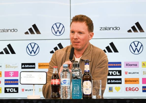 19.03.2026, xsltx, Fussball DFB-Medientermine, DFB Pressekonferenz - Kaderbekanntgabe v.l. Julian Nagelsmann (Bundestrainer Deutsche Nationalmannschaft) (DFL DFB REGULATIONS PROHIBIT ANY USE OF PHOTOGRAPHS as IMAGE SEQUENCES and or QUASI-VIDEO)