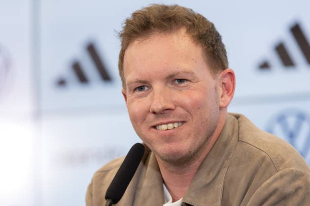 Kaderbekanntgabe Männer-Nationalmannschaft Bundestrainer Julian Nagelsmann spricht während der Pressekonferenz. Pressekonferenz zur Bekanntgabe des Kaders der Männer-Nationalmannschaft für die Länderspiele gegen die Schweiz und Ghana. 19. März 2026 auf dem DFB-Campus in Frankfurt am Main., Frankfurt am Main Hessen Deutschland DFB-Campus