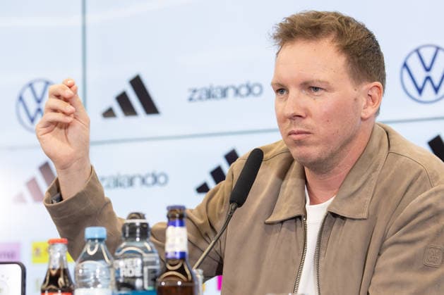 Kaderbekanntgabe Männer-Nationalmannschaft Bundestrainer Julian Nagelsmann spricht während der Pressekonferenz. Pressekonferenz zur Bekanntgabe des Kaders der Männer-Nationalmannschaft für die Länderspiele gegen die Schweiz und Ghana. 19. März 2026 auf dem DFB-Campus in Frankfurt am Main., Frankfurt am Main Hessen Deutschland DFB-Campus