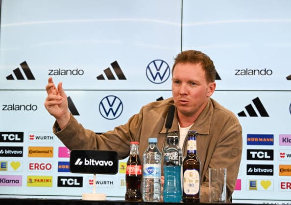 19.03.2026, xsltx, Fussball DFB-Medientermine, DFB Pressekonferenz - Kaderbekanntgabe v.l. Julian Nagelsmann (Bundestrainer Deutsche Nationalmannschaft) (DFL DFB REGULATIONS PROHIBIT ANY USE OF PHOTOGRAPHS as IMAGE SEQUENCES and or QUASI-VIDEO)