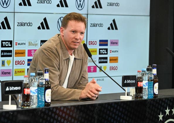 19.03.2026, xsltx, Fussball DFB-Medientermine, DFB Pressekonferenz - Kaderbekanntgabe v.l. Julian Nagelsmann (Bundestrainer Deutsche Nationalmannschaft) (DFL DFB REGULATIONS PROHIBIT ANY USE OF PHOTOGRAPHS as IMAGE SEQUENCES and or QUASI-VIDEO)