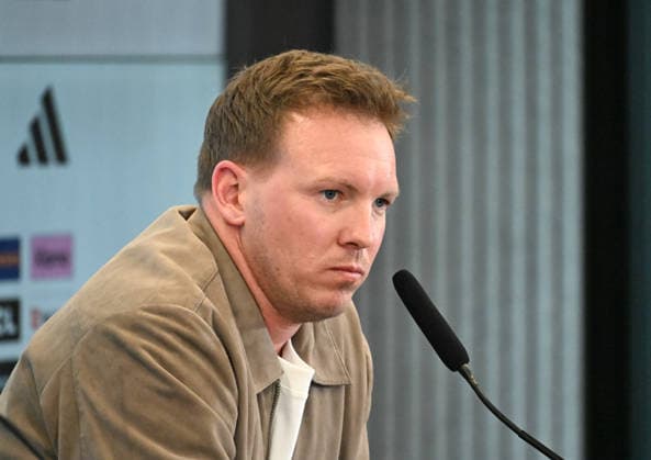19.03.2026, xsltx, Fussball DFB-Medientermine, DFB Pressekonferenz - Kaderbekanntgabe v.l. Julian Nagelsmann (Bundestrainer Deutsche Nationalmannschaft) (DFL DFB REGULATIONS PROHIBIT ANY USE OF PHOTOGRAPHS as IMAGE SEQUENCES and or QUASI-VIDEO)