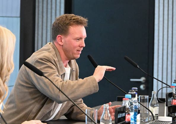 19.03.2026, xsltx, Fussball DFB-Medientermine, DFB Pressekonferenz - Kaderbekanntgabe v.l. Julian Nagelsmann (Bundestrainer Deutsche Nationalmannschaft) (DFL DFB REGULATIONS PROHIBIT ANY USE OF PHOTOGRAPHS as IMAGE SEQUENCES and or QUASI-VIDEO)