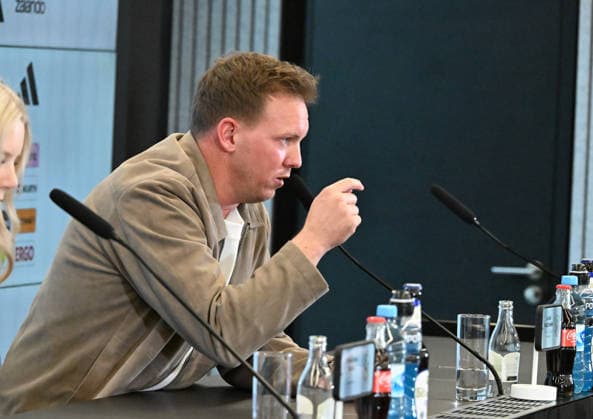 19.03.2026, xsltx, Fussball DFB-Medientermine, DFB Pressekonferenz - Kaderbekanntgabe v.l. Julian Nagelsmann (Bundestrainer Deutsche Nationalmannschaft) (DFL DFB REGULATIONS PROHIBIT ANY USE OF PHOTOGRAPHS as IMAGE SEQUENCES and or QUASI-VIDEO)