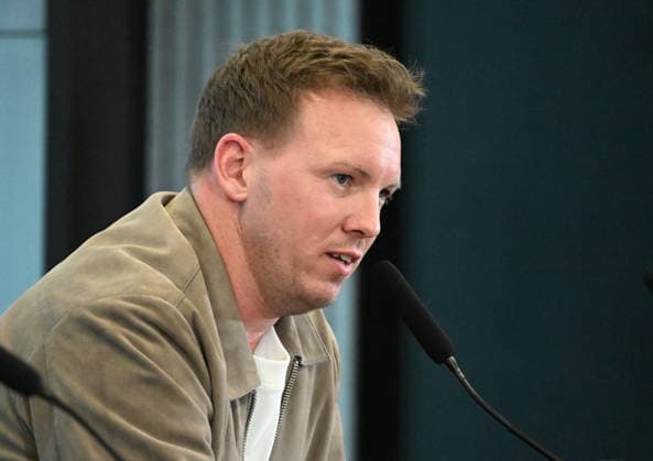 19.03.2026, xsltx, Fussball DFB-Medientermine, DFB Pressekonferenz - Kaderbekanntgabe v.l. Julian Nagelsmann (Bundestrainer Deutsche Nationalmannschaft) (DFL DFB REGULATIONS PROHIBIT ANY USE OF PHOTOGRAPHS as IMAGE SEQUENCES and or QUASI-VIDEO)