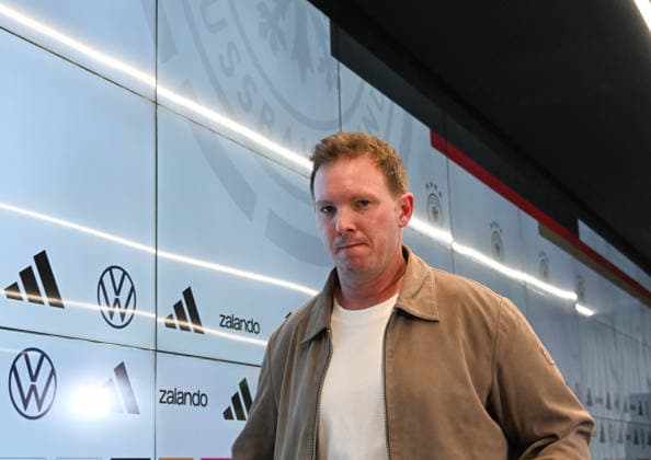 19.03.2026, xsltx, Fussball DFB-Medientermine, DFB Pressekonferenz - Kaderbekanntgabe v.l. Julian Nagelsmann (Bundestrainer Deutsche Nationalmannschaft) (DFL DFB REGULATIONS PROHIBIT ANY USE OF PHOTOGRAPHS as IMAGE SEQUENCES and or QUASI-VIDEO)