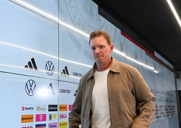 19.03.2026, xsltx, Fussball DFB-Medientermine, DFB Pressekonferenz - Kaderbekanntgabe v.l. Julian Nagelsmann (Bundestrainer Deutsche Nationalmannschaft) (DFL DFB REGULATIONS PROHIBIT ANY USE OF PHOTOGRAPHS as IMAGE SEQUENCES and or QUASI-VIDEO)