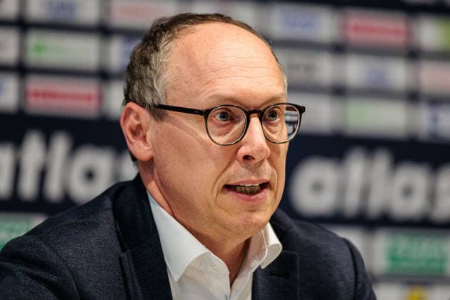 Pressekonferenz nach dem Spiel, Mark Schober (Vorstandsvorsitzender Deutscher Handball Bund DHB) GER, Deutschland (GER) vs. Aegypten (EGY), Handball, Laenderspiel, Spielzeit 2025 2026, 19.03.2026 GER, Deutschland (GER) vs. Aegypten (EGY), Handball, Laenderspiel, Spielzeit 2025 2026, 19.03.2026 Dortmund Copyright: xEibner-Pressefoto JanxRollingerx EP_JSK