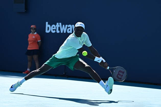 Itau Miami Open - Moise Kouame First Round Moise Kouame (FRA) during his first round at the Itau Miami Open in Miami , USA, on March 19, 2026. Photo by Corinne Dubreuil ABACAPRESS.COM Miami United States  Copyright: xDubreuilxCorinne ABACAx