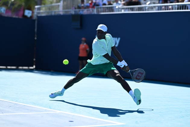 Itau Miami Open - Moise Kouame First Round Moise Kouame (FRA) during his first round at the Itau Miami Open in Miami , USA, on March 19, 2026. Photo by Corinne Dubreuil ABACAPRESS.COM Miami United States  Copyright: xDubreuilxCorinne ABACAx