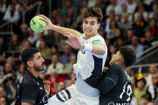 Yehia Haled (Egypt), Julian Koester (Germany) und Mohamed Emad (Egypt) kaempfen um den Ball, Handball International Friendly, Länderspiel, Nationalmannschaft Germany v Egypt, Westfalenhalle am 19. March 2026 in Dortmund, Deutschland. (Foto von Marco Steinbrenner DeFodi Images) Yehia Haled (Egypt), Julian Koester (Germany) und Mohamed Emad (Egypt) battle for the ball, Handball International Friendly, Germany v Egypt, Westfalenhalle, March 19, 2026 in Dortmund, Germany. (Photo by Marco Steinbrenner DeFodi Images) -