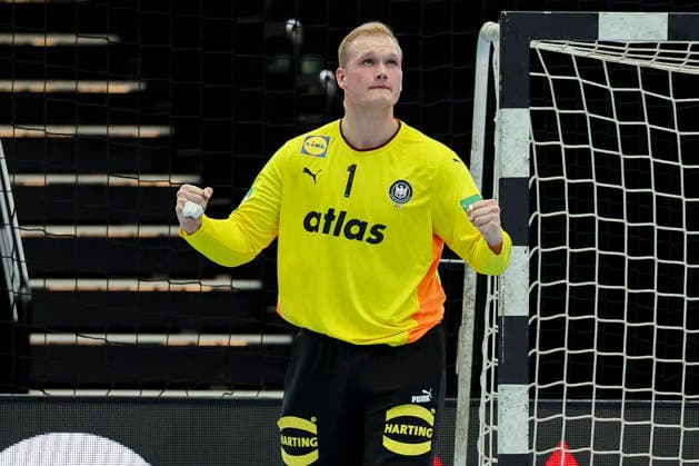 Torhueter David Spaeth (Germany) jubelt, Handball International Friendly, Länderspiel, Nationalmannschaft Germany v Egypt, Westfalenhalle am 19. March 2026 in Dortmund, Deutschland. (Foto von Marco Steinbrenner DeFodi Images) Torhueter David Spaeth (Germany) cheers, Handball International Friendly, Germany v Egypt, Westfalenhalle, March 19, 2026 in Dortmund, Germany. (Photo by Marco Steinbrenner DeFodi Images) -