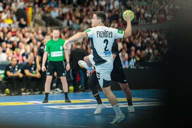 Siebenmeter, Tim Freihoefer (Deutschland, 02) GER, Deutschland (GER) vs. Aegypten (EGY), Handball, Laenderspiel, Spielzeit 2025 2026, 19.03.2026 GER, Deutschland (GER) vs. Aegypten (EGY), Handball, Laenderspiel, Spielzeit 2025 2026, 19.03.2026 Dortmund Copyright: xEibner-Pressefoto JanxRollingerx EP_JSK