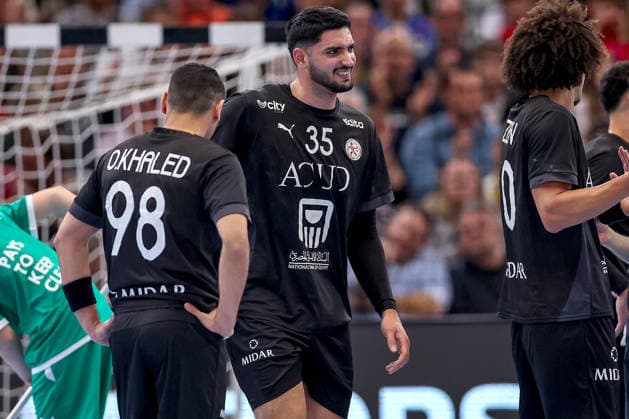 19.03.2026, Handball, Länderspiel Herren, Deutschland - Ägypten, Westfalenhalle Dortmund: Mahmoud Abdelaziz (Egypt 35) mit Schmerzen auf dem Spielfeld Nordrhein-Westfalen Deutschland