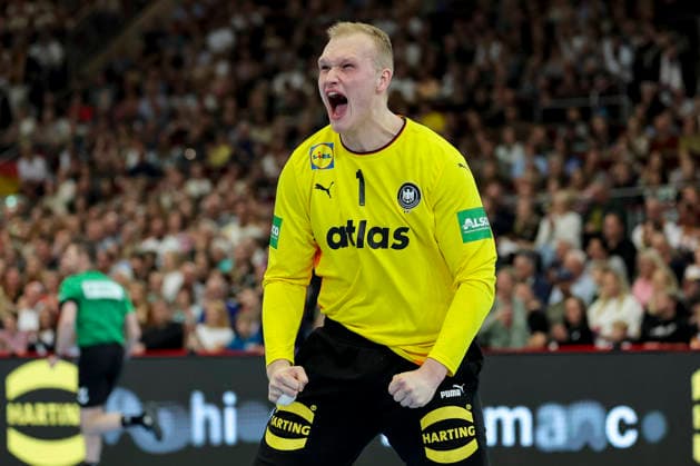 Torhueter David Spaeth (Germany) jubelt, Handball International Friendly, Länderspiel, Nationalmannschaft Germany v Egypt, Westfalenhalle am 19. March 2026 in Dortmund, Deutschland. (Foto von Marco Steinbrenner DeFodi Images) Torhueter David Spaeth (Germany) cheers, Handball International Friendly, Germany v Egypt, Westfalenhalle, March 19, 2026 in Dortmund, Germany. (Photo by Marco Steinbrenner DeFodi Images) -