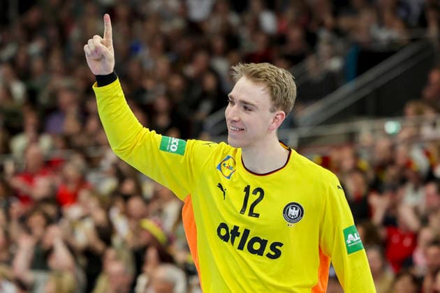 Torhueter Lasse Ludwig (Germany) jubelt, Handball International Friendly, Länderspiel, Nationalmannschaft Germany v Egypt, Westfalenhalle am 19. March 2026 in Dortmund, Deutschland. (Foto von Marco Steinbrenner DeFodi Images) Torhueter Lasse Ludwig (Germany) cheers, Handball International Friendly, Germany v Egypt, Westfalenhalle, March 19, 2026 in Dortmund, Germany. (Photo by Marco Steinbrenner DeFodi Images) -