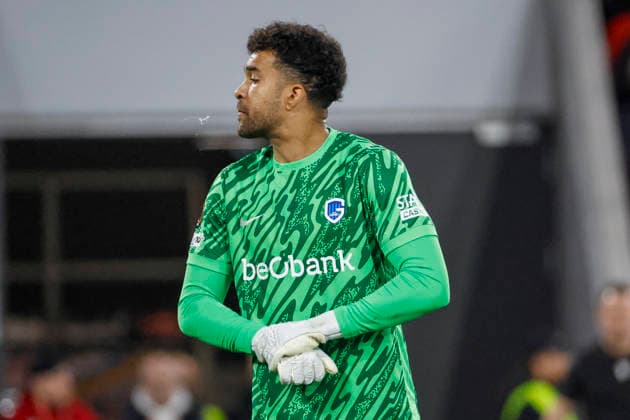 Tobias Lawal (KRC Genk, 26) , Deutschland, Fussball, UEFA Europa League, Achtelfinale, 2025 2026, SC Freiburg vs. KRC Genk, 19.03.2026, Freiburg im Breisgau Europa-Park Stadion Deutschland Copyright: xGrantxHubbsx