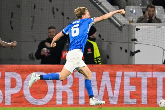 Freiburg v KRC Genk - UEFA Europa League FREIBURG, GERMANY - MARCH 19 : Smets Matte defender of KRC Genk celebrates scoring a goal during the UEFA Europa League 2025 26 round of 16 match second leg between Freiburg and KRC Genk on March 19, 2026 in Freiburg, Germany, 19 03 2026 Freiburg Germany  Copyright: xDhax