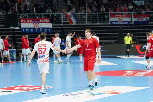 March 19, 2026, Zadar, Zadar, Croatia: 2026319, Zadar, Croatia - Croatia and Switzerland play a men s International Friendly, Länderspiel, Nationalmannschaft handball match at the Visnjik Sports Hall. Zadar Croatia - ZUMAd223 20260319_zip_d223_033 Copyright: xMarkoxDimicx