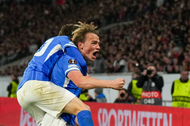 UEFA Europa League: SC Freiburg vs KRC Genk, 19.03.2026 Torjubel zum 2:1 durch Matte Smets (KRC Genk, 6) UEFA Europa League: SC Freiburg vs KRC Genk, Europa-Park-Stadion, 19.03.2026 Copyright: xBEAUTIFULxSPORTS Boscox