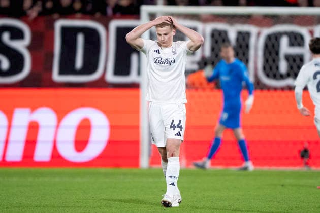 UEFA Europa League: FC Midtjylland - Nottingham Forest Nottingham Forest s Zach Abbott reacts during the match between FC Midtjylland and Nottingham Forest in the Europa League 2nd leg at MCH Arena in Herning on Thursday, March 19, 2026. (Photo: Bo Amstrup Ritzau Scanpix) , Herning Denmark Mors Copyright: BoxAmrstrupx xRitzauxScanpix BoxAmstrupx spdk20260319-194501-L