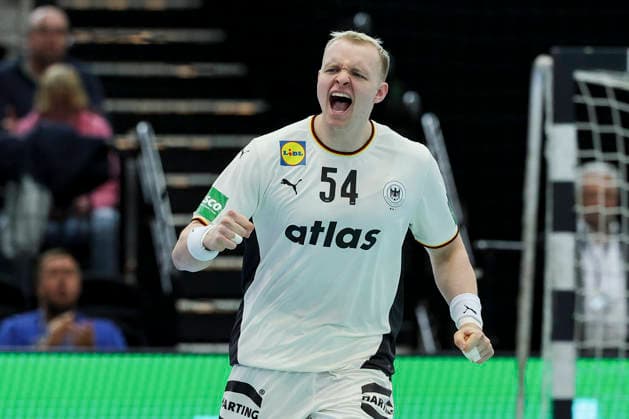 Justus Fischer (Germany) jubelt, Handball International Friendly, Länderspiel, Nationalmannschaft Germany v Egypt, Westfalenhalle am 19. March 2026 in Dortmund, Deutschland. (Foto von Marco Steinbrenner DeFodi Images) Justus Fischer (Germany) cheers, Handball International Friendly, Germany v Egypt, Westfalenhalle, March 19, 2026 in Dortmund, Germany. (Photo by Marco Steinbrenner DeFodi Images) -