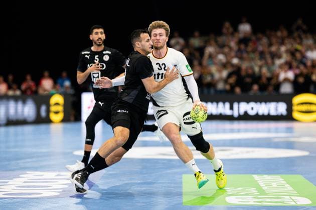 19.03.2026 - Handball, Länderspiel, Westfalenhalle Dortmund, Deutschland - Ägypten: (L-R) Nabil Sherif (Ägypten), Franz Semper (Deutschland)
