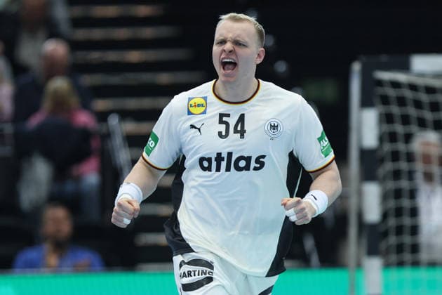 Deutschland - Ägypten, Handball-Testspiel Justus Fischer (Deutschland, 54). Handball-Länderspiel der Männer zwischen Deutschland und Ägypten in der Westfalenhalle in Dortmund am 19. März 2026, Dortmund Nordrhein-Westfalen Deutschland Westfalenhalle