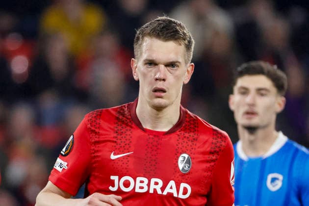 Matthias Ginter (SC Freiburg, 28) , Deutschland, Fussball, UEFA Europa League, Achtelfinale, 2025 2026, SC Freiburg vs. KRC Genk, 19.03.2026, Freiburg im Breisgau Europa-Park Stadion Deutschland Copyright: xGrantxHubbsx