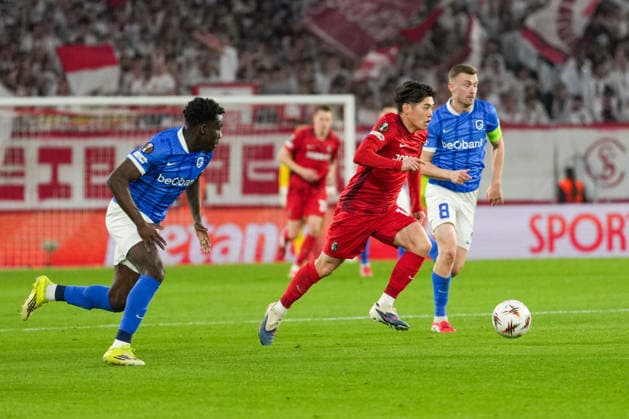UEFA Europa League: SC Freiburg vs KRC Genk, 19.03.2026 Yuito Suzuki (SC Freiburg, 14) am Ball UEFA Europa League: SC Freiburg vs KRC Genk, Europa-Park-Stadion, 19.03.2026 Copyright: xBEAUTIFULxSPORTS Boscox
