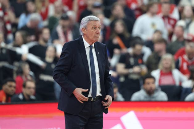 Svetislav Pesic (FC Bayern Basketball, Chef-Trainer), GER, FC Bayern Basketball vs. Dubai Basketball, Basketball, Euroleague, 32. Spieltag, Saison 2025 2026, 19.03.2026, GER, FC Bayern Basketball vs. Dubai Basketball, Basketball, Euroleague, 32. Spieltag, Saison 2025 2026, 19.03.2026 Muenchen Copyright: xEibner-Pressefoto JennixMaulx EP_JML
