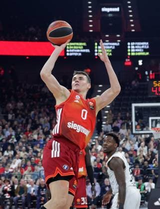 Bayerns 0 Nenat DIMITRIJEVIC. Basketball: Bayern - Dubai. Euroleague, FC Bayern Basketball - Dubai Basketball, Runde 32, Saison 2025-2026, am 19.03.2026 in Muenchen, S A P G A R D E N, Deutschland. Quelle Copyright Credit : Oryk HAIST