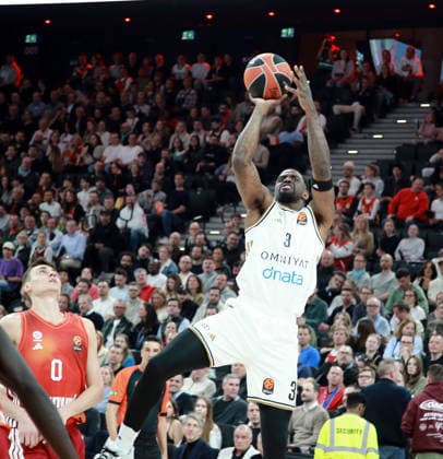 Dwayne BACON (Dubai), Basketball, Euro League, 2025 26, FC Bayern München vs Dubai Basket, 19.03.26, SAP Garden, Muenchen Copyright: WolfgangxFehrmann