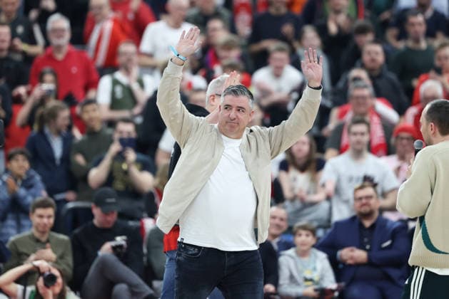 Roy Makaay, GER, FC Bayern Basketball vs. Dubai Basketball, Basketball, Euroleague, 32. Spieltag, Saison 2025 2026, 19.03.2026, GER, FC Bayern Basketball vs. Dubai Basketball, Basketball, Euroleague, 32. Spieltag, Saison 2025 2026, 19.03.2026 Muenchen Copyright: xEibner-Pressefoto JennixMaulx EP_JML