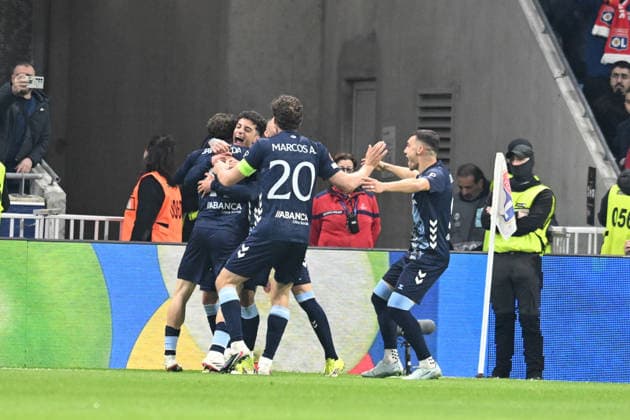 Football : Olympique Lyonnais v RC Celta Vigo - UEFA Europa League 19 03 2026 Javi RUEDA of Celta VIGO scoring goal during the second leg of the UEFA Europa League 2025 26 quarter-final between Olympique Lyonnais and RC Celta de Vigo, Spain, at the Groupama Stadium in DÃ cines-Charpieu, Lyon, on March 19, 2026 LYONFrance  Copyright: xMouradxAllilix