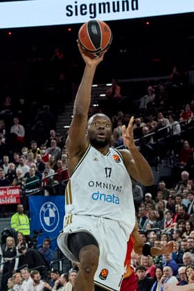 Turkish Airlines EuroLeague Basketball, FC Bayern Munich Basketball vs Dubai Basketball, München FC Bayern Basketball, Munich FC Bayern Basketball, Dubai Basketball, 2026-03-19 in München (SAP Garden) KABENGELE Mfiondu (Dubai Basketball Center (C) Nr17-DUB17) sportworld München SAP Garden Bayern Deutschland