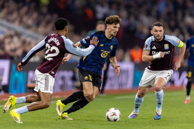 Aston Villa v Lille OSC, Europa League Lille defender Thomas Meunier (12) battles for possession during the Europa League match between Aston Villa and Lille OSC at Villa Park, Birmingham, UK on 19 March 2026. Birmingham Villa Park West Midlands UK Editorial use only , Copyright: xManjitxNarotrax PSI-23923-0016
