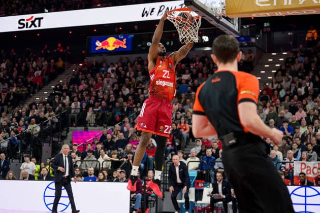 Basketball, Euroleague, 20260319, FC Bayern München - Dubai Basketball. Im Bild Isiaha MIKE (Bayern, 22). München SAP Garden Bayern Deutschland Copyright: Passion2Press.dex xMarkusxFischex