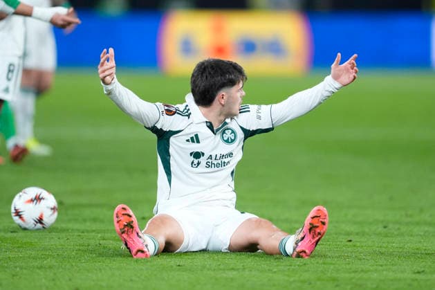 March 19, 2026, Sevilla, Sevilla, Spain: Vicente Taborda of Panathinaikos FC protests during the UEFA Europa League 2025 26 Round of 16 Second Leg match between Real Betis Balompie and Panathinaikos FC at La Cartuja stadium on March 19, 2026, in Sevilla, Spain. Real Betis Balompie V Panathinaikos FC - UEFA Europa League  - ZUMAa181 20260319_zaa_a181_054 Copyright: xJoaquinxCorcherox