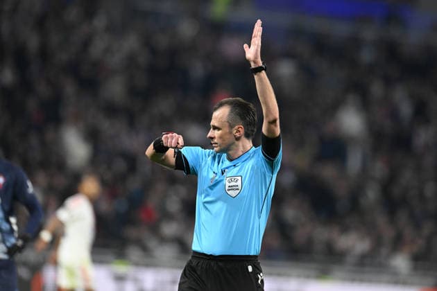 Football : Olympique Lyonnais v RC Celta Vigo - UEFA Europa League 19 03 2026 Refere Irfan PELJTO the second leg of the UEFA Europa League 2025 26 quarter-final between Olympique Lyonnais and RC Celta de Vigo, Spain, at the Groupama Stadium in DÃ cines-Charpieu, Lyon, on March 19, 2026 LYONFrance  Copyright: xMouradxAllilix