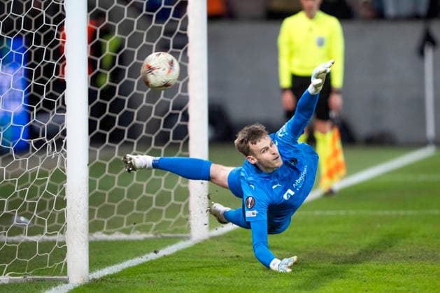 UEFA Europa League: FC Midtjylland - Nottingham Forest FC Midtjylland s goalkeeper Elias Olafsson is beaten during the penalty shootout in the match between FC Midtjylland and Nottingham Forest in the Europa League 2nd leg at MCH Arena in Herning on Thursday, March 19, 2026. (Photo: Bo Amstrup Ritzau Scanpix) , Herning Denmark Mors Copyright: BoxAmrstrupx xRitzauxScanpix BoxAmstrupx spdk20260319-215716-L